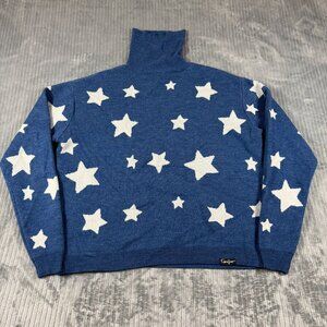 Coraline Authentic Laika Blue Star Turtleneck Sweater Cosplay Small Oversized Ra